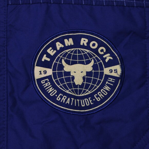 Project Rock Jacket Mens Small Blue Under Armour UA Full Zip Woven Hooded Coat - Picture 5 of 14